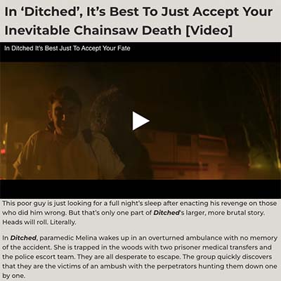 In ‘Ditched’, It’s Best To Just Accept Your Inevitable Chainsaw Death [Video]